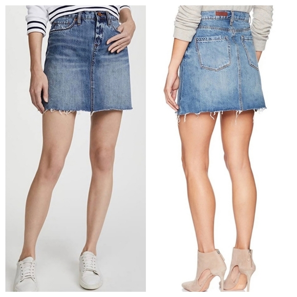 Blank NYC Denim Mini Skirt With Raw Hem, Size 27, Blue - Picture 13 of 16